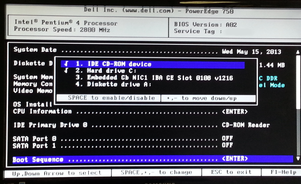 Enable the hard drive in the "Boot Sequence" menu; this is actually the USB drive.